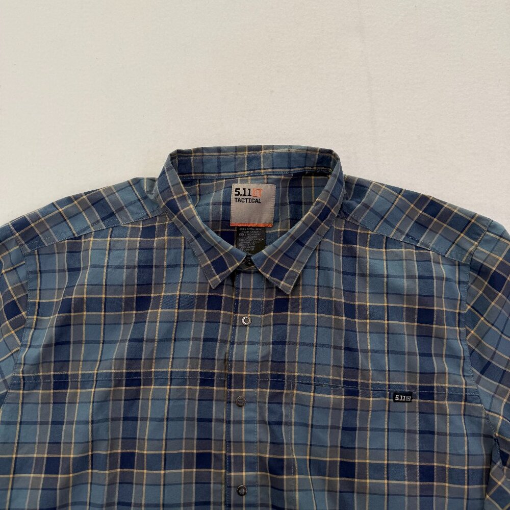 5.11 Tactical Shirt Mens XXL Plaid Snap Short Sleeve Mesh Lightweight Outdoors